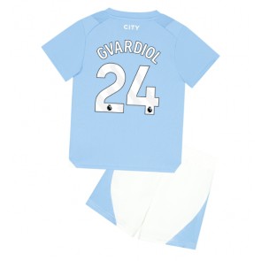 Manchester City Josko Gvardiol #24 Hjemmebanesæt Børn 2023-24 Kort ærmer (+ korte bukser)